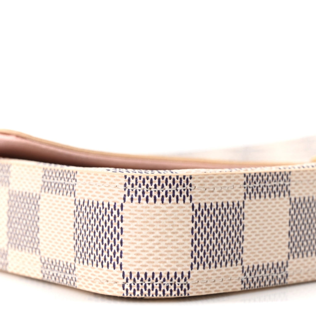 Louis Vuitton Damier Azur Pochette Felicie Chain Wallet Rose Ballerine