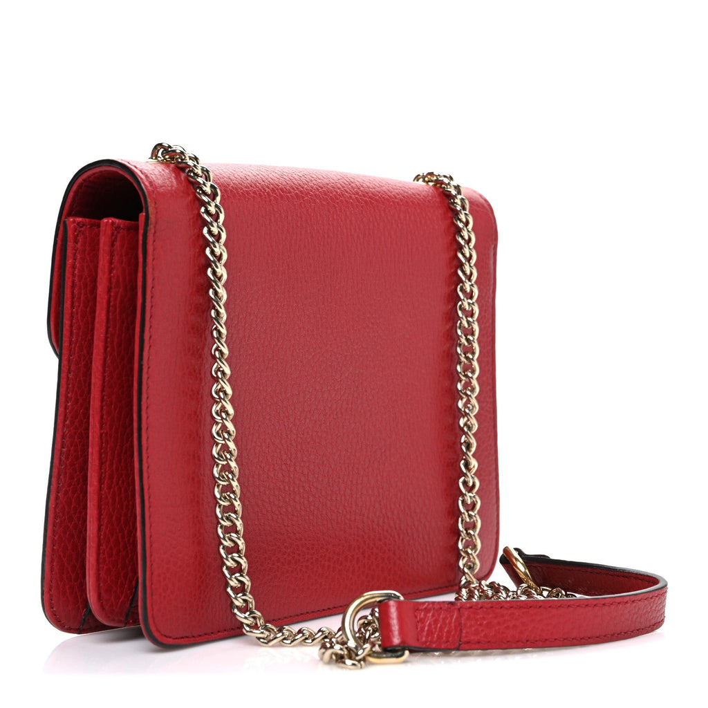 Gucci Dollar Calfskin Small Interlocking G Shoulder Bag Red