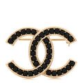 Bead CC Brooch Black Light Gold