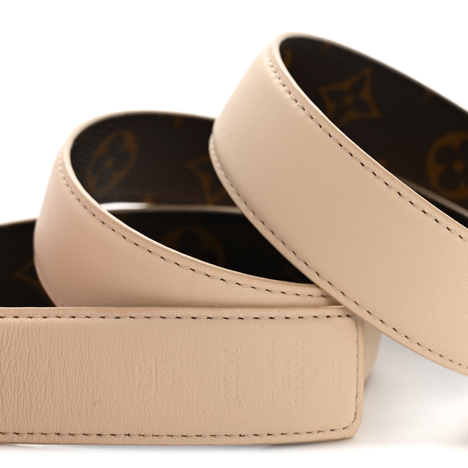Louis Vuitton Monogram 30mm Pretty LV Reversible Belt 80 32 Beige