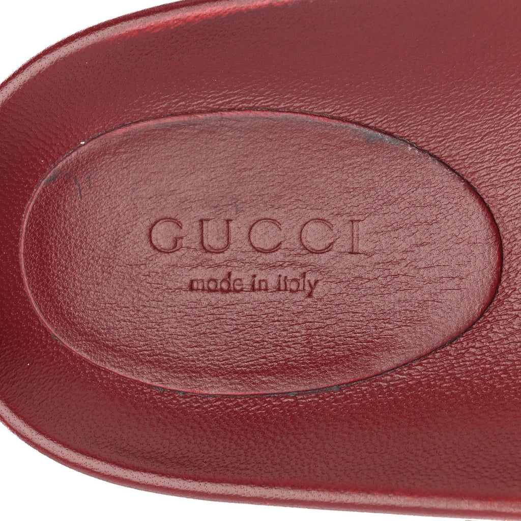 Gucci GG Supreme Monogram Womens Horsebit Slippers 41 Rosso Ancora