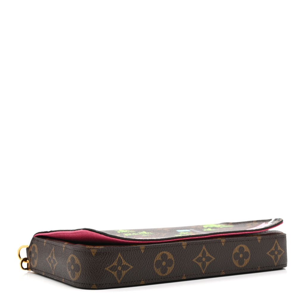 Louis Vuitton Monogram 2021 Christmas Animation Hollywood Pochette Felicie Chain Wallet Fuchsia
