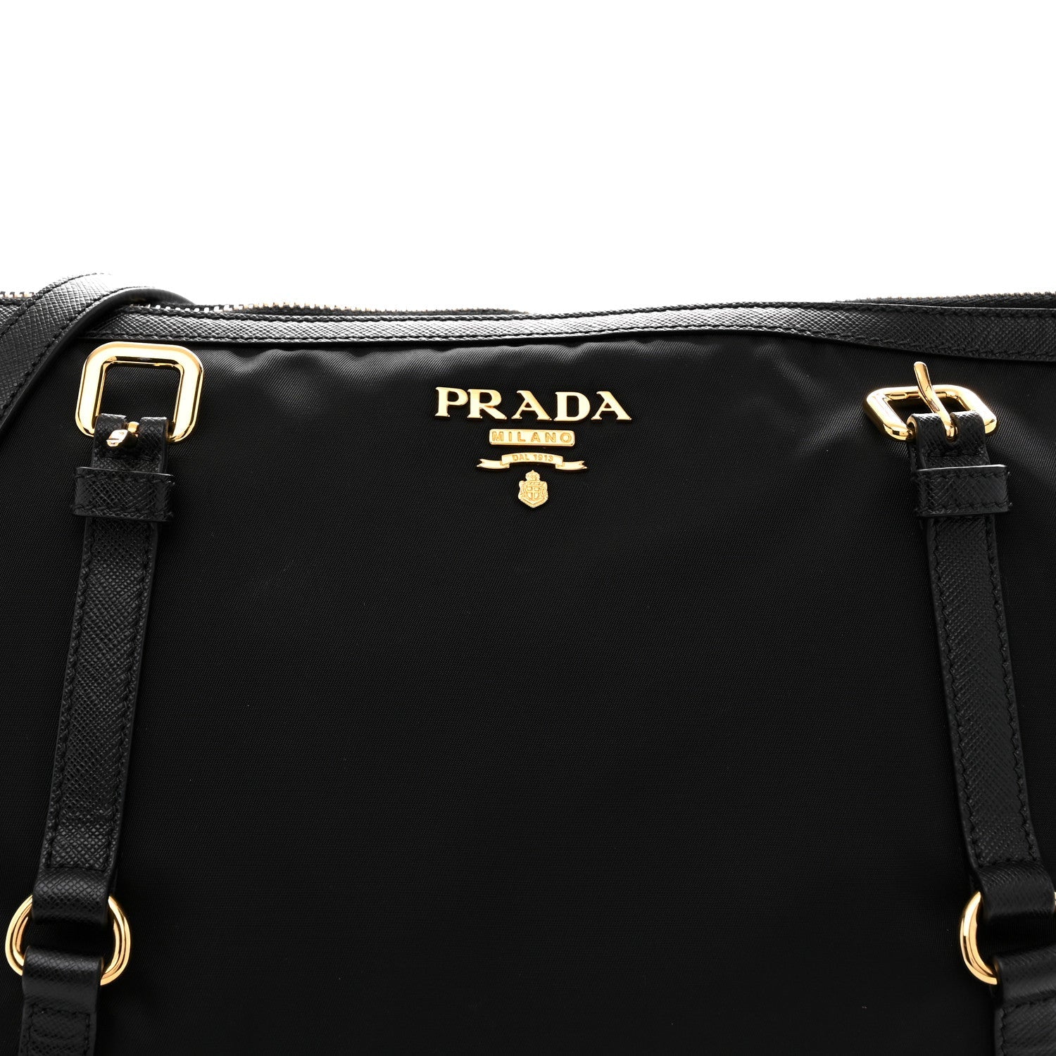 Prada Saffiano Tessuto Nylon Shopping Tote Black