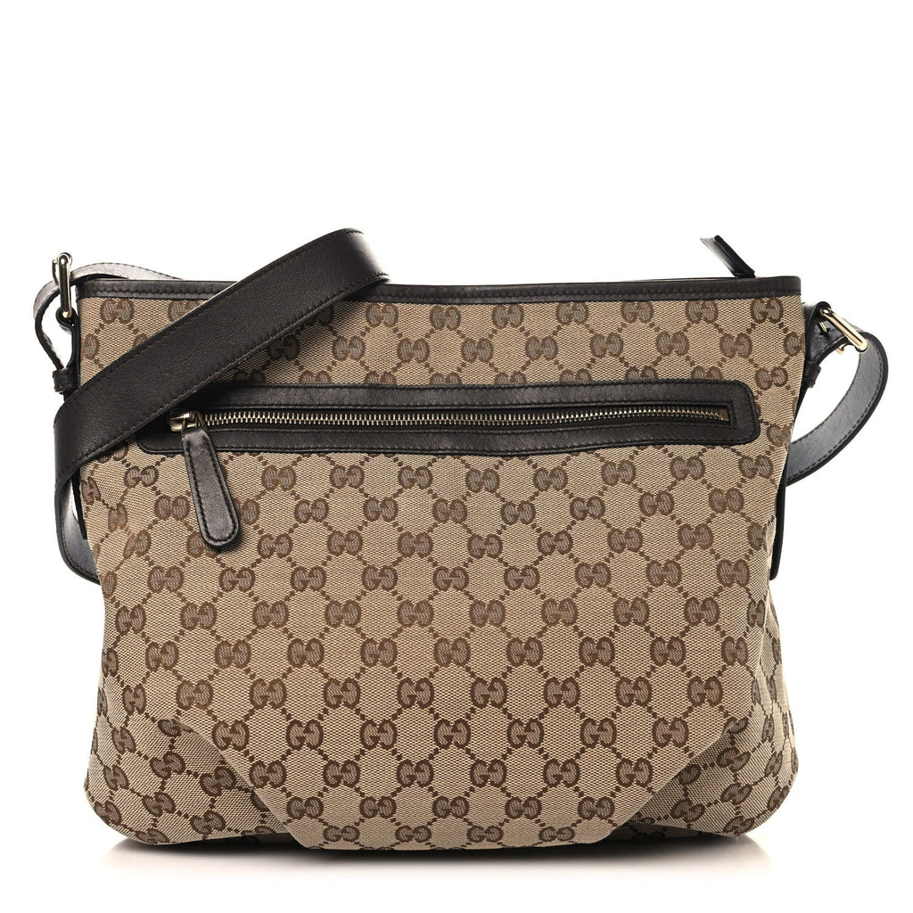 Gucci Monogram Messenger Bag Dark Brown