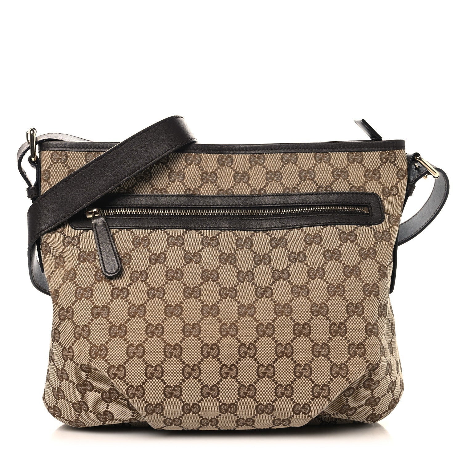 Gucci Monogram Messenger Bag Dark Brown