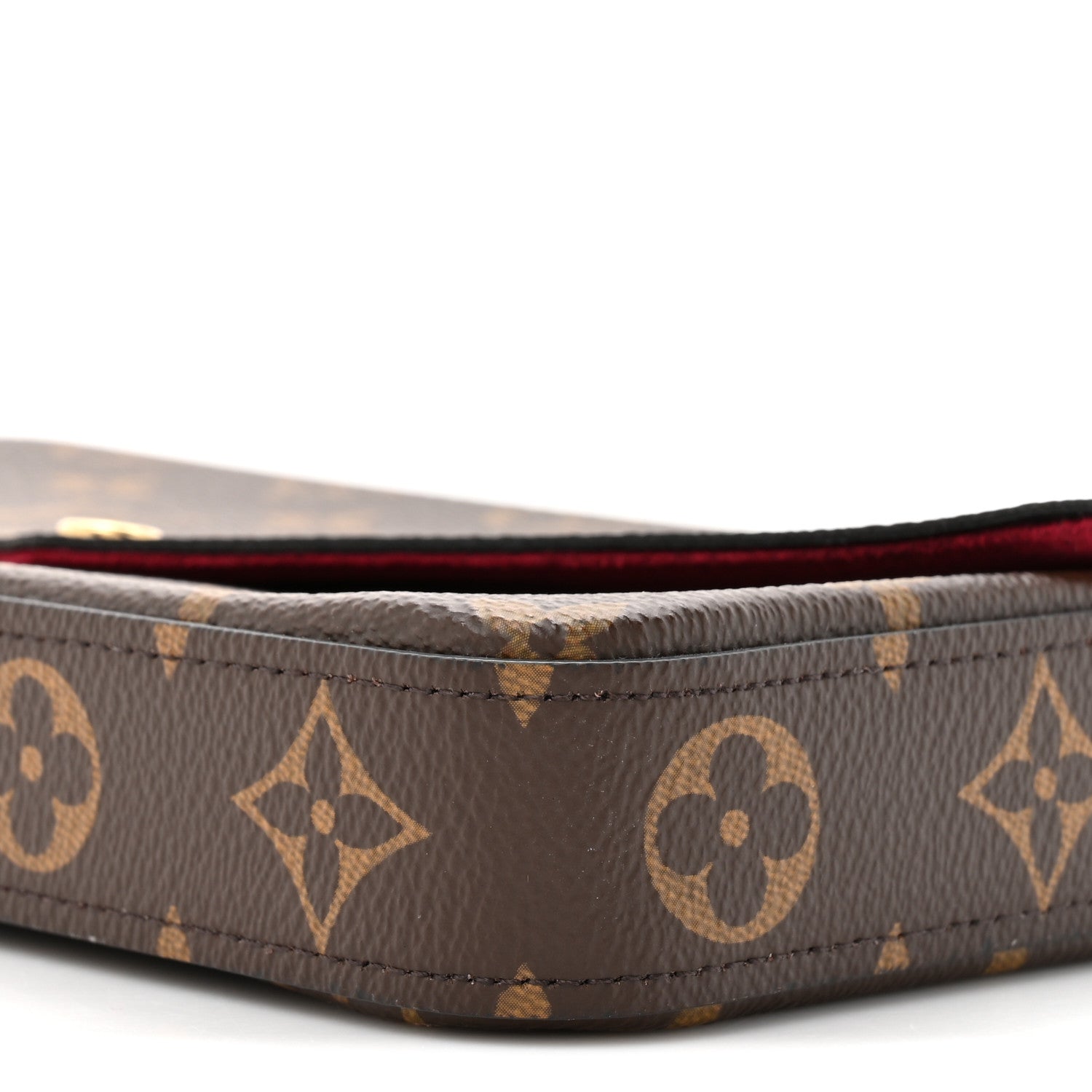 Louis Vuitton Monogram Pochette Felicie Chain Wallet Fuchsia