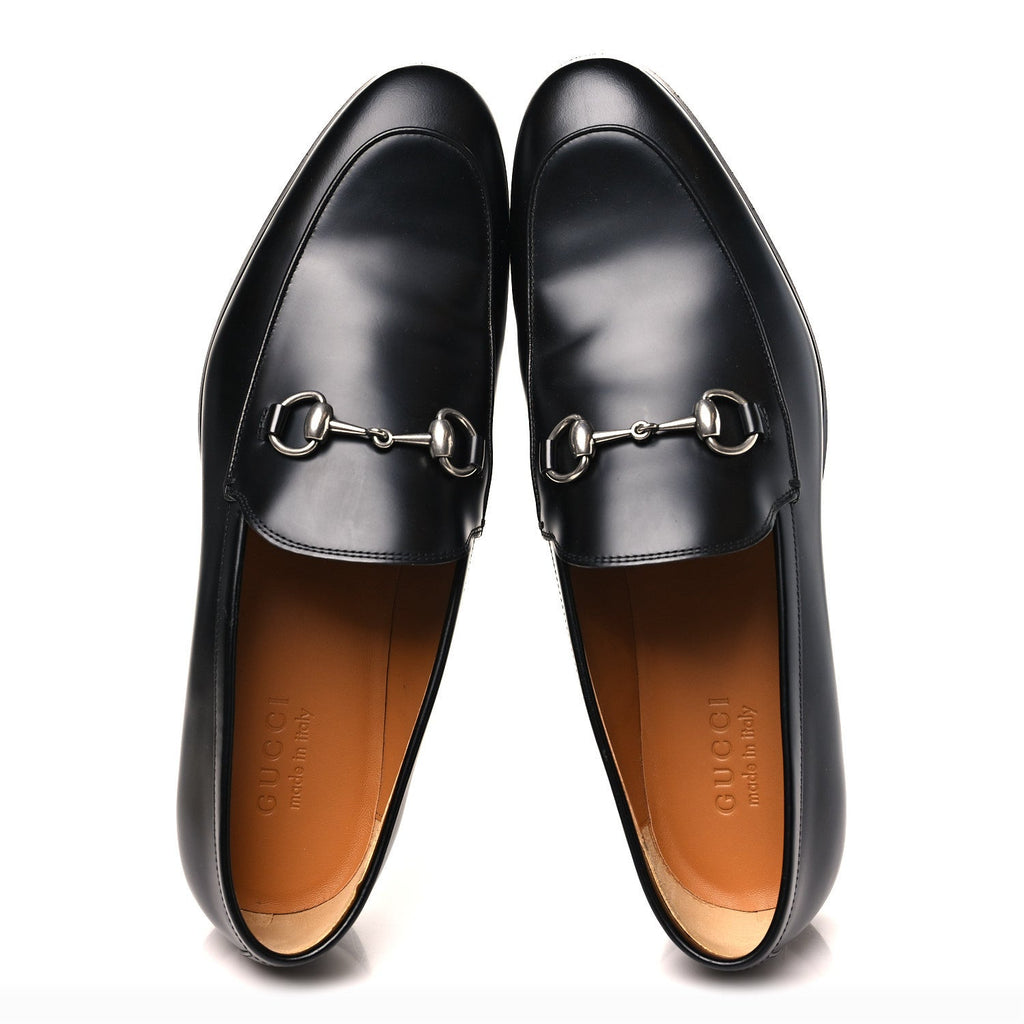 Gucci Betis Glamour Calfskin Mens Jordaan Loafers 9.5 Black
