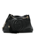 Gucci Pebbled Calfskin Medium Soho Chain Shoulder Bag Black