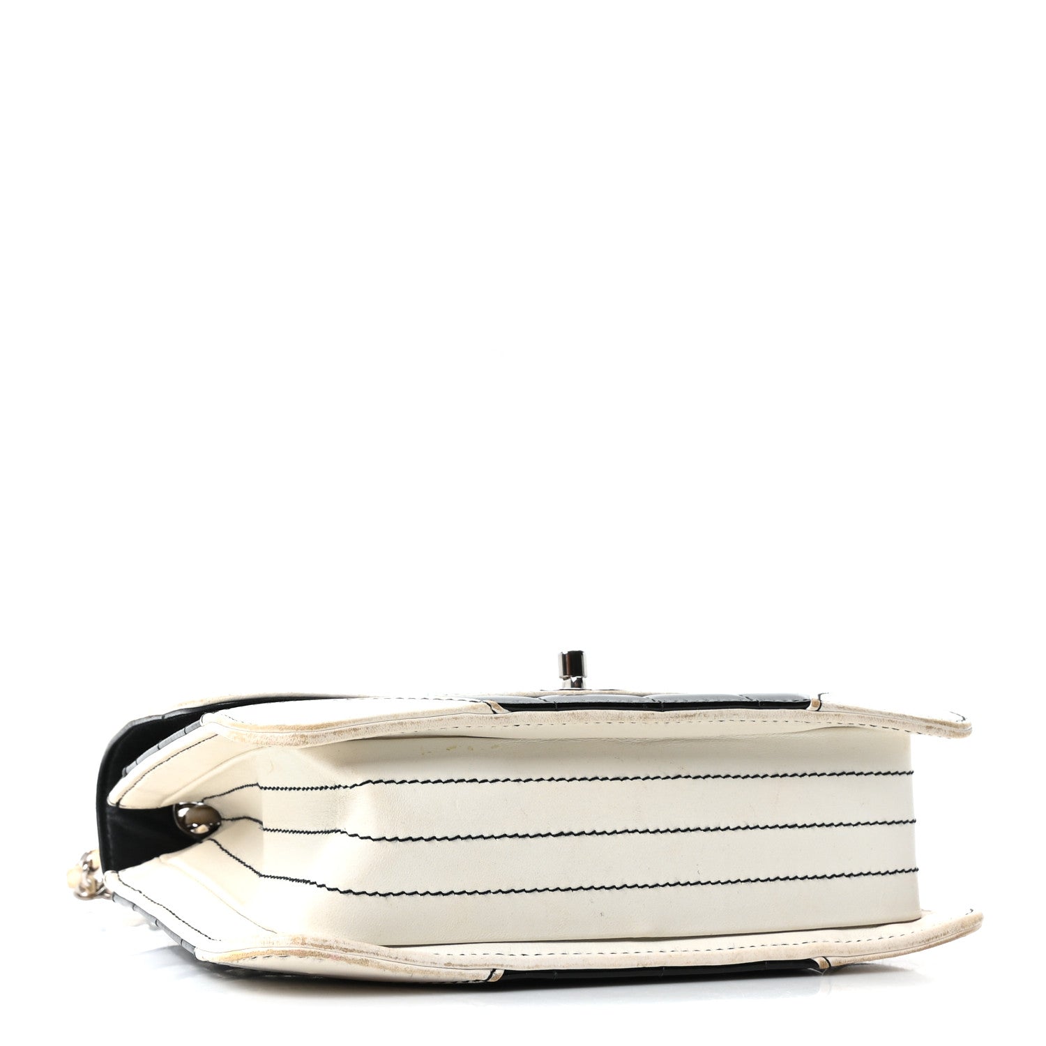 Chanel Lambskin Patent Chocolate Bar Flap Black White