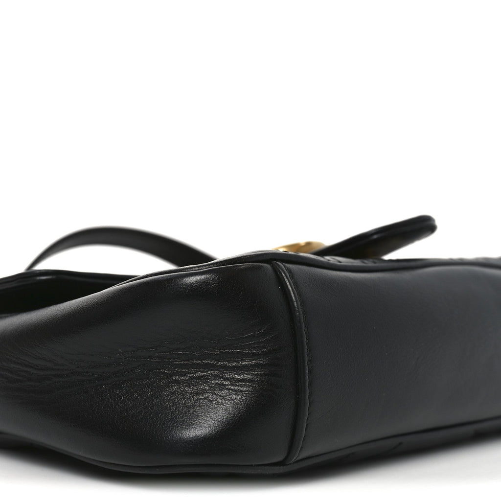 Gucci Calfskin Matelasse Mini GG Marmont Shoulder Bag Black