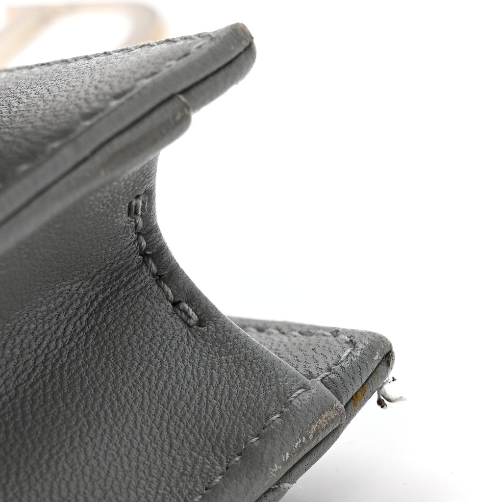 Christian Dior Lambskin Cannage Lady Dior Convertible Clutch Grey