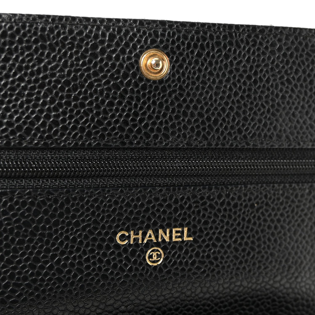 Chanel Caviar Quilted Wallet on Chain WOC Black
