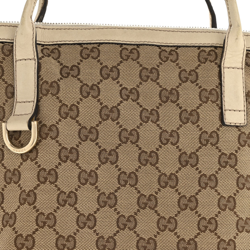Gucci Monogram Medium New Britt Hobo Tote Off White