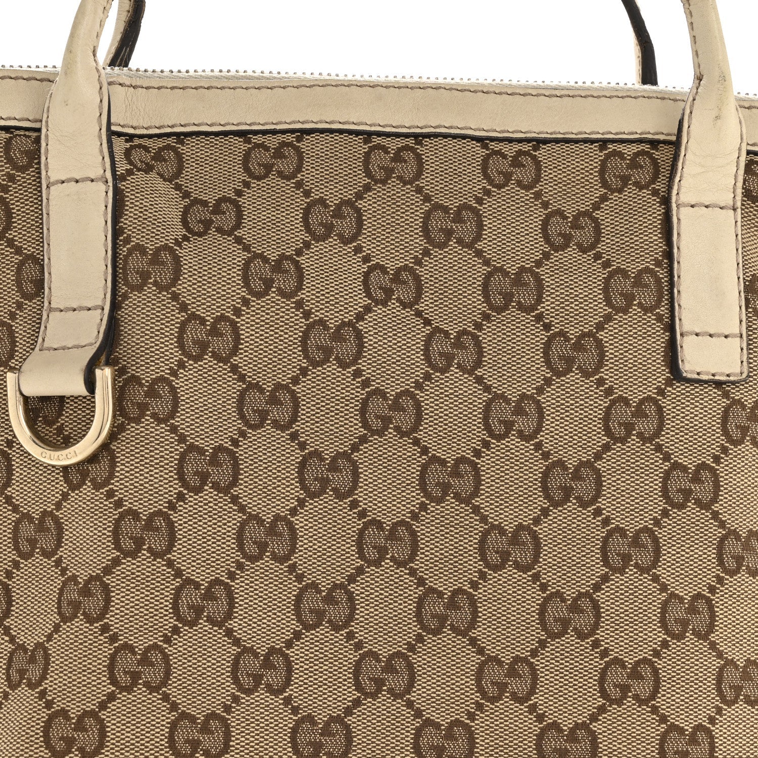 Gucci Monogram Medium New Britt Hobo Tote Off White