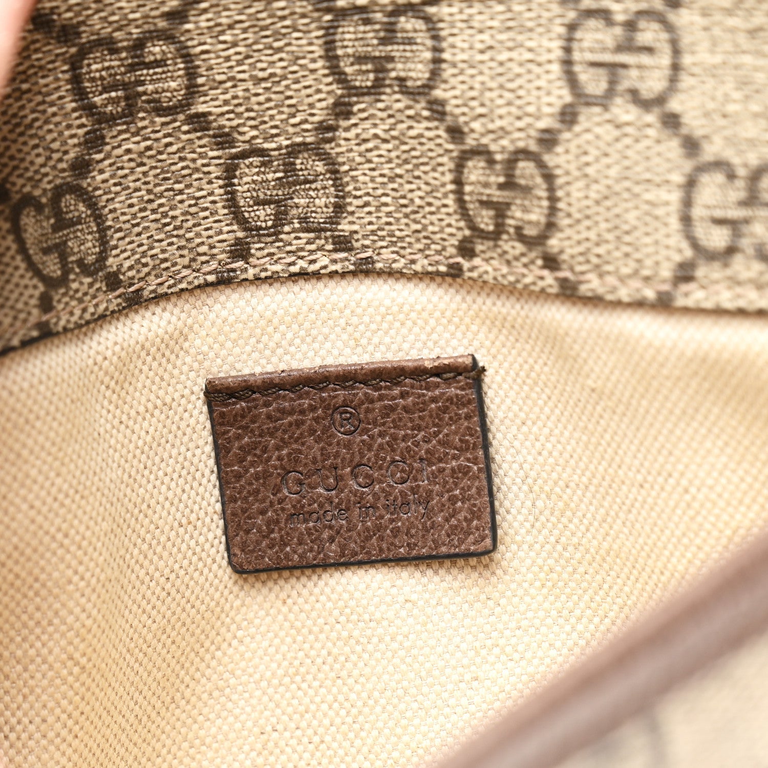 Gucci GG Supreme Monogram Neo Vintage Web Belt Bag Brown