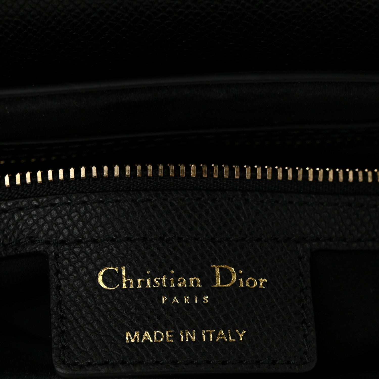Christian Dior Grained Calfskin Saddle Bag Black