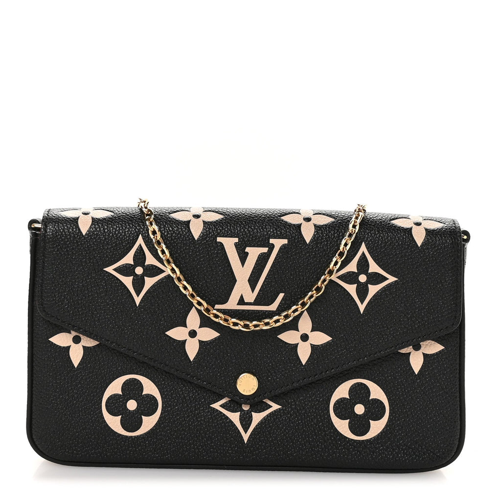 Louis Vuitton Empreinte Monogram Giant Felicie Pochette Black Beige