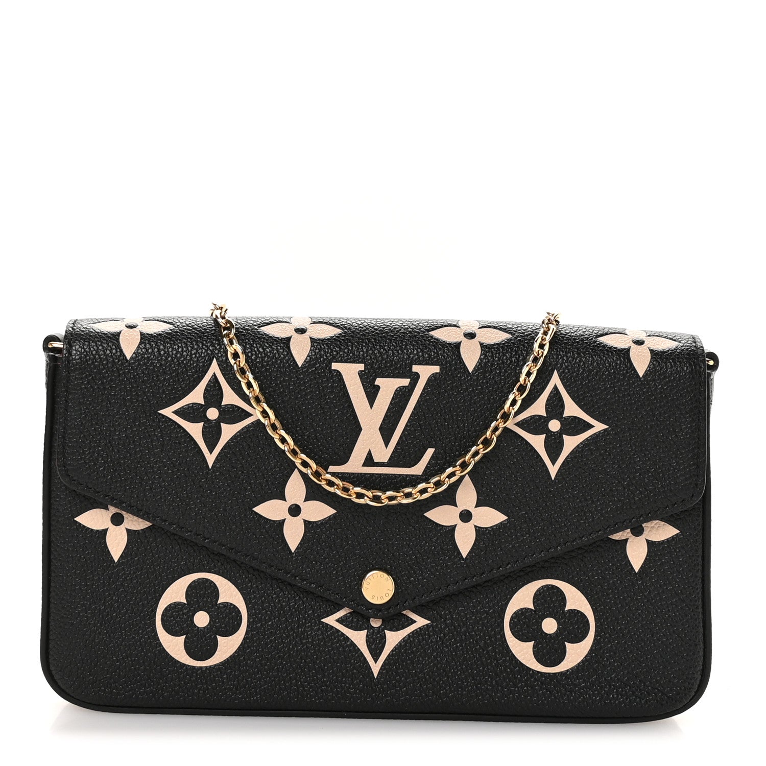 Louis Vuitton Empreinte Monogram Giant Felicie Pochette Black Beige