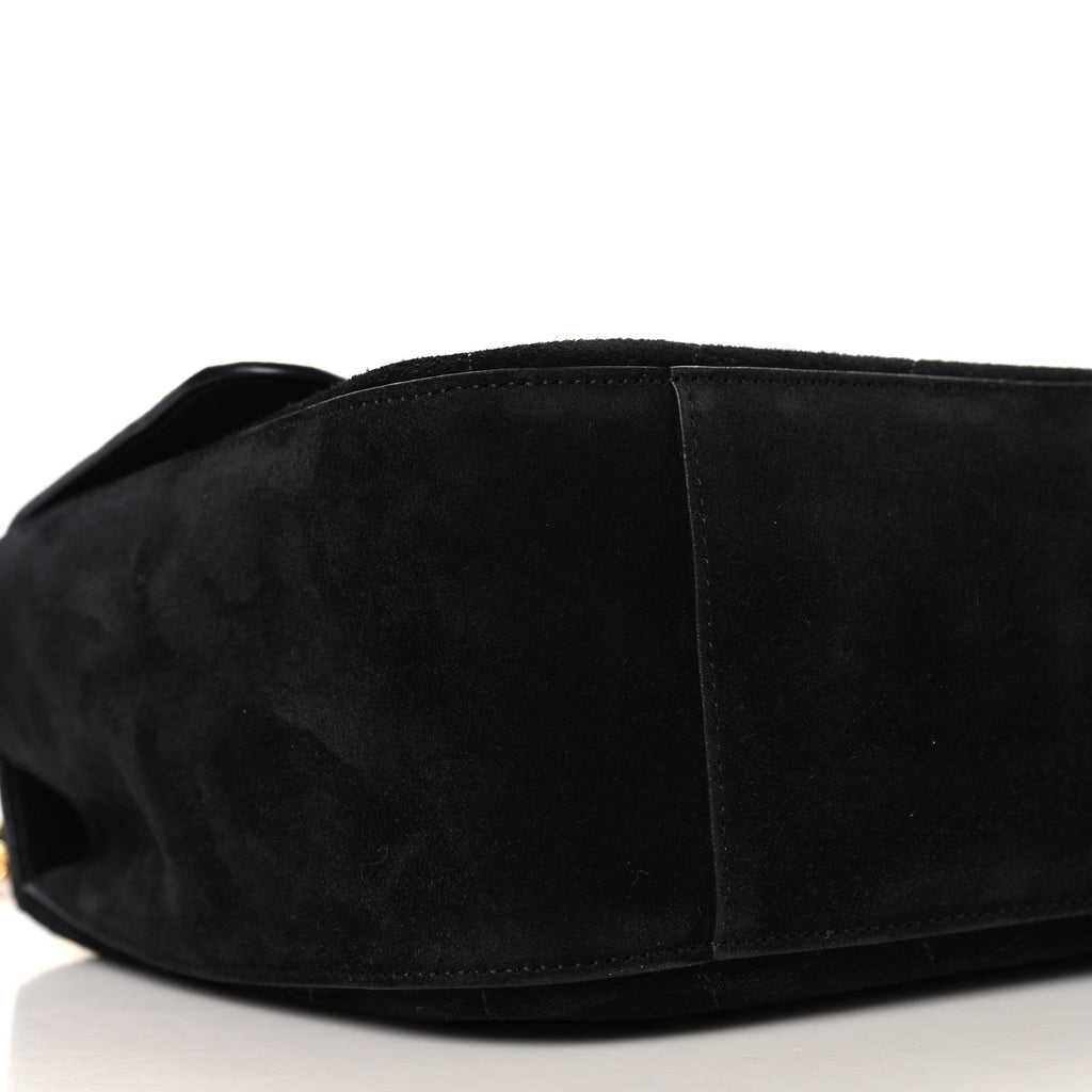 Chanel Suede Calfskin Small Souplissimo Maxi Flap Black