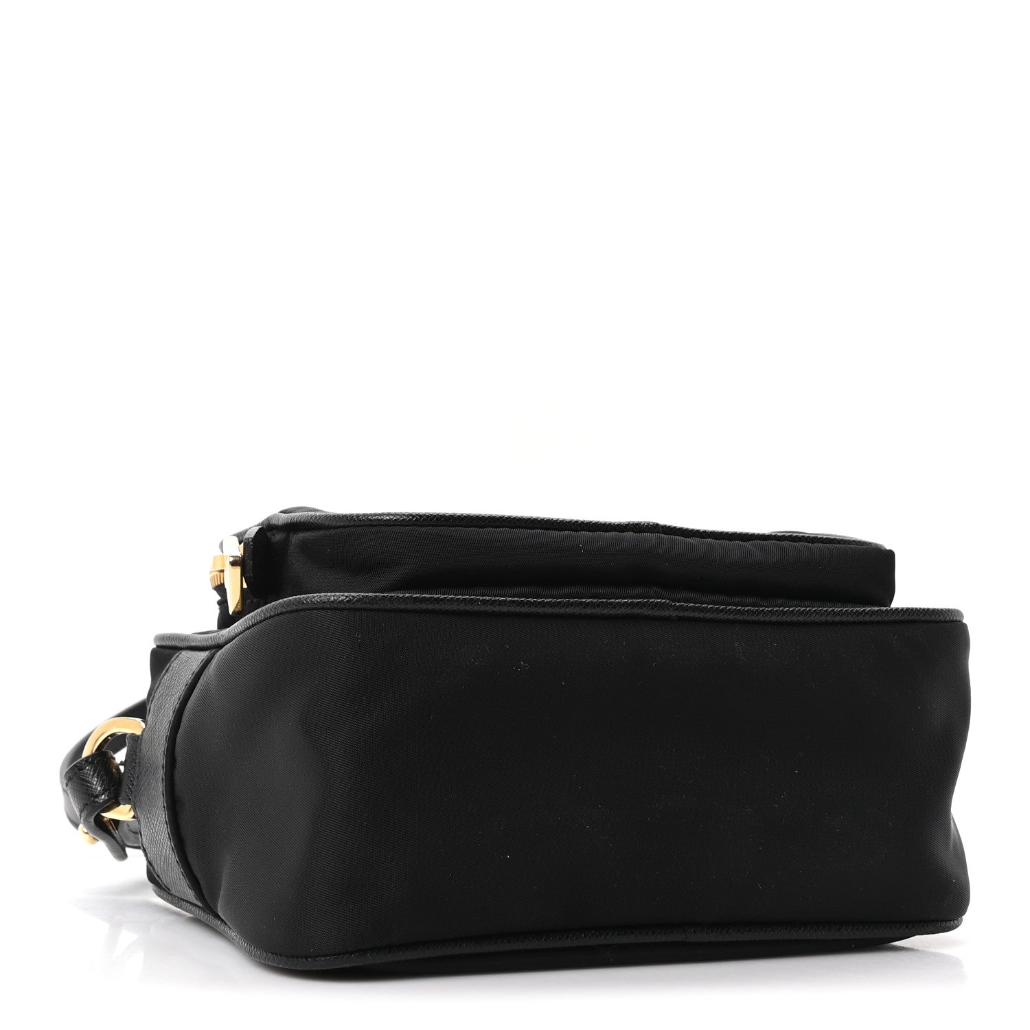 Prada Nylon Vela Saffiano Double Zip Crossbody Black