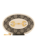 Gucci GG Supreme Monogram Azalea Calfskin Horsebit 1955 Coin Case Beige Mystic White