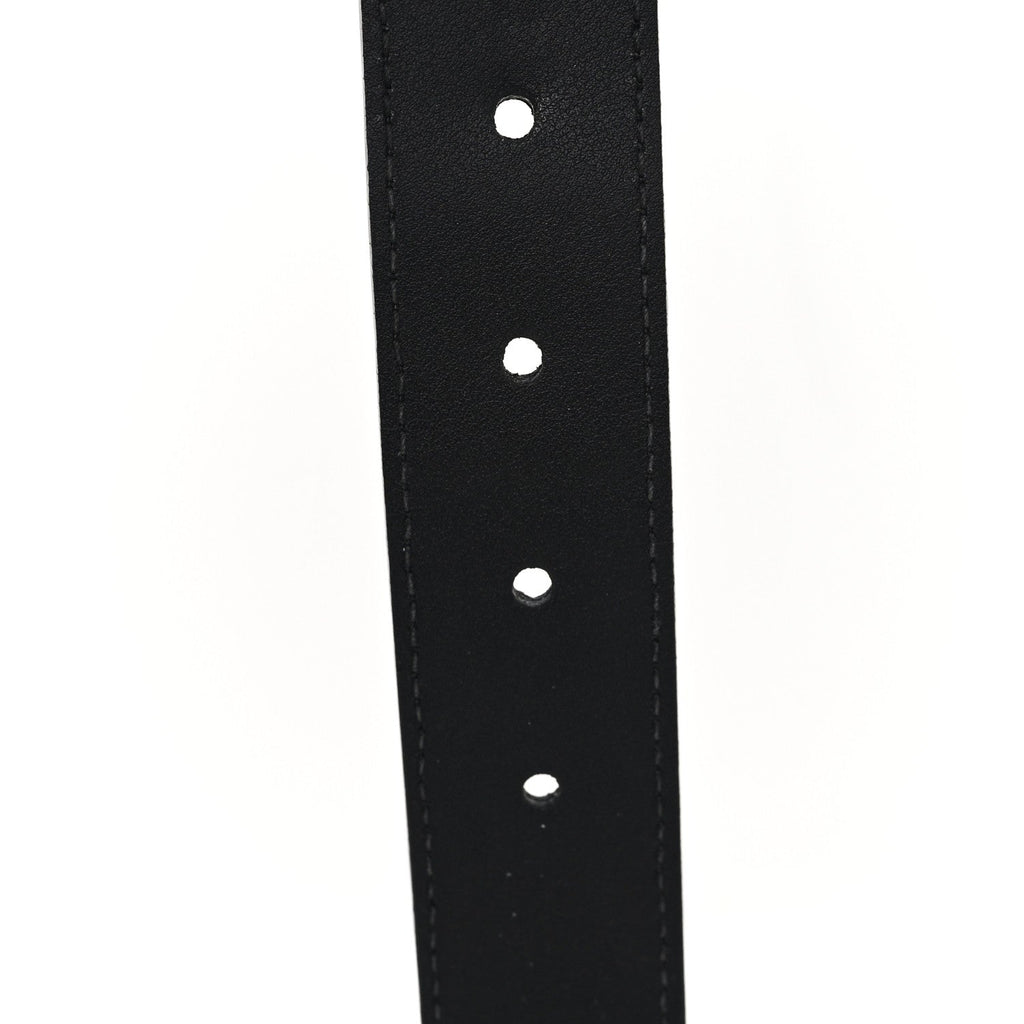 Gucci Calfskin GG Tennis Embossed Double G 40mm Belt 80 32 Black
