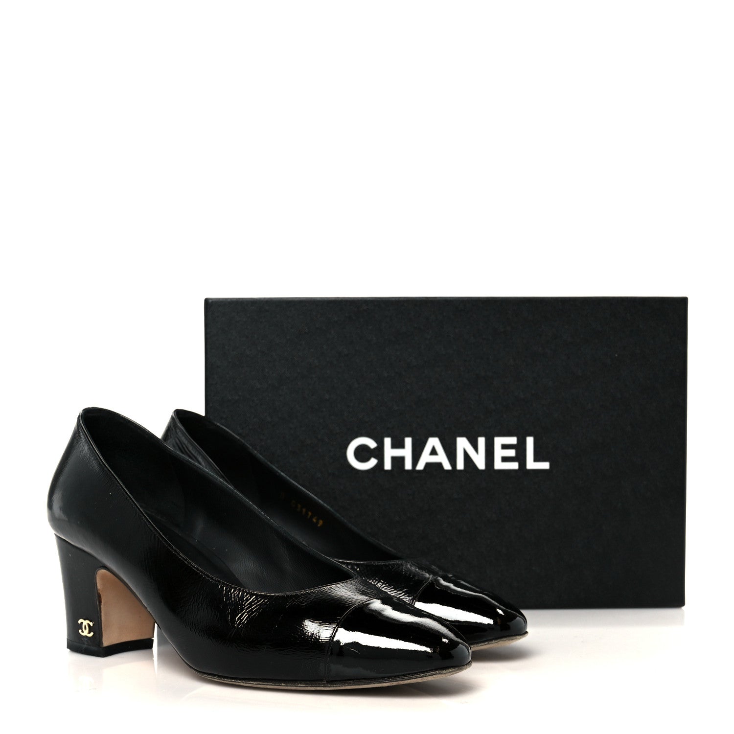 Patent Calfskin Cap Toe Mary Janes 36.5 Black
