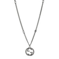 Gucci Sterling Silver Textured Interlocking G Pendant Necklace