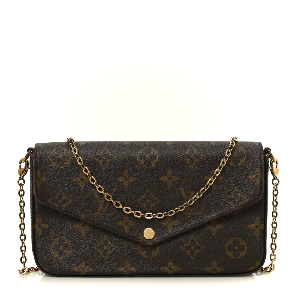 Louis Vuitton Monogram Pochette Felicie Chain Wallet Fuchsia