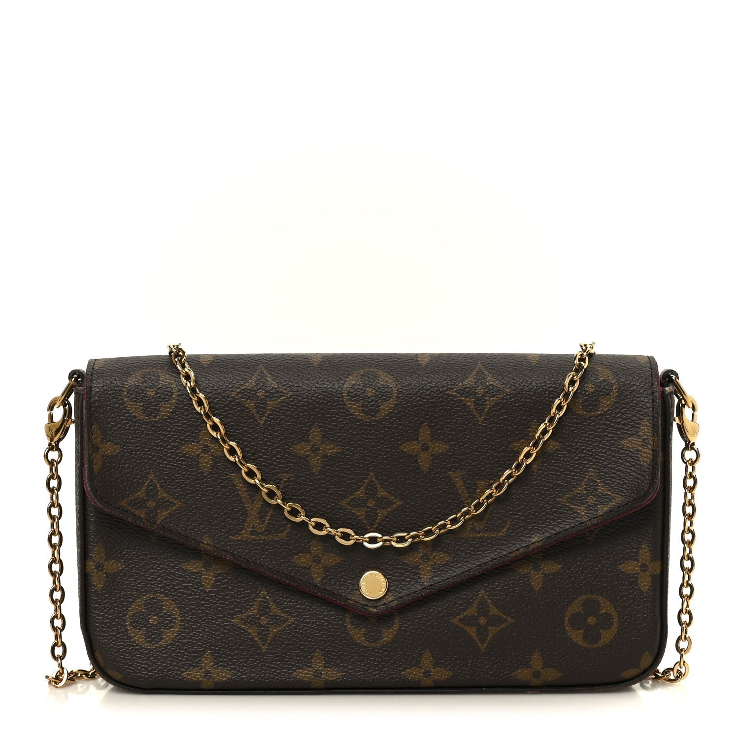 Louis Vuitton Monogram Pochette Felicie Chain Wallet Fuchsia