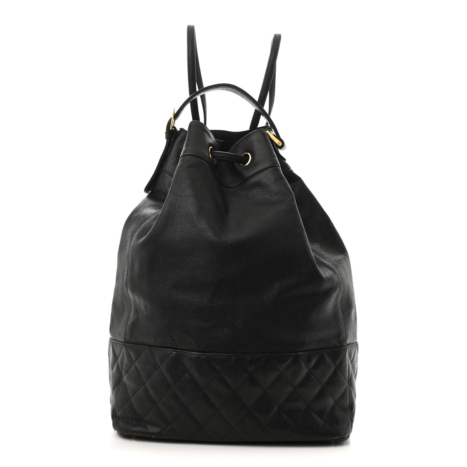 Chanel Caviar Quilted Drawstring Backpack Black