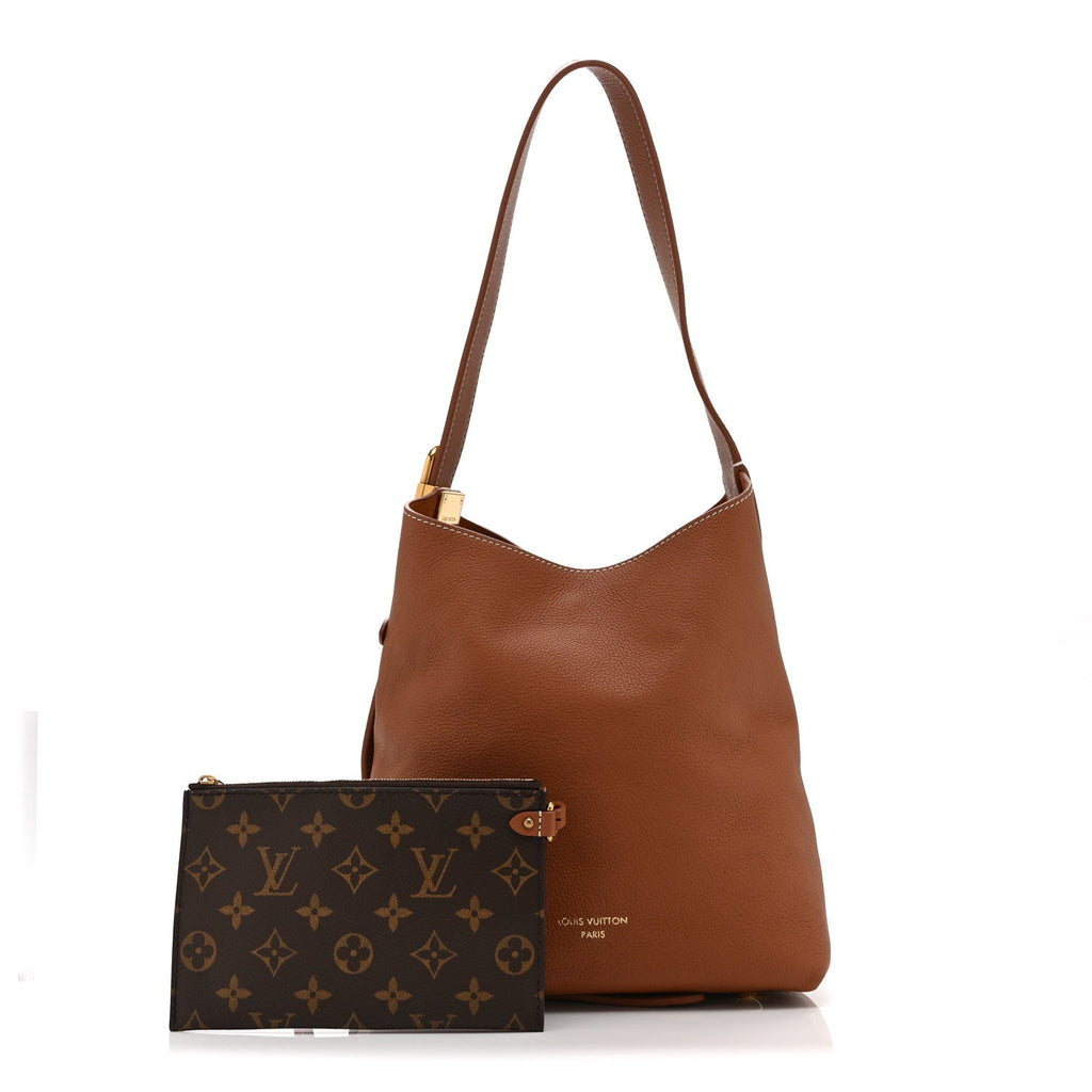 Louis Vuitton Grained Calfskin Low Key Hobo PM Cognac