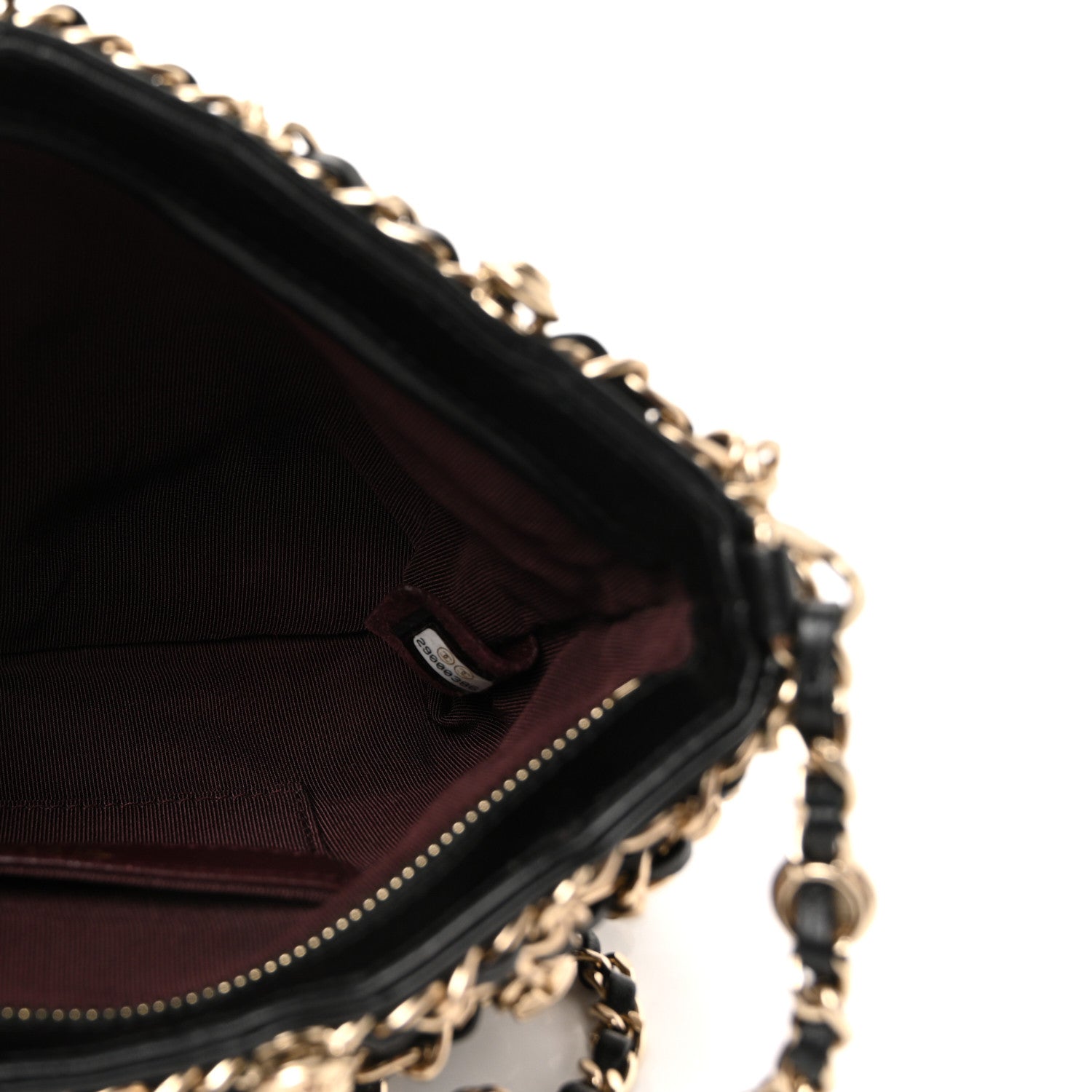 Chanel Lambskin Chain Frame Medallion Shoulder Bag Black