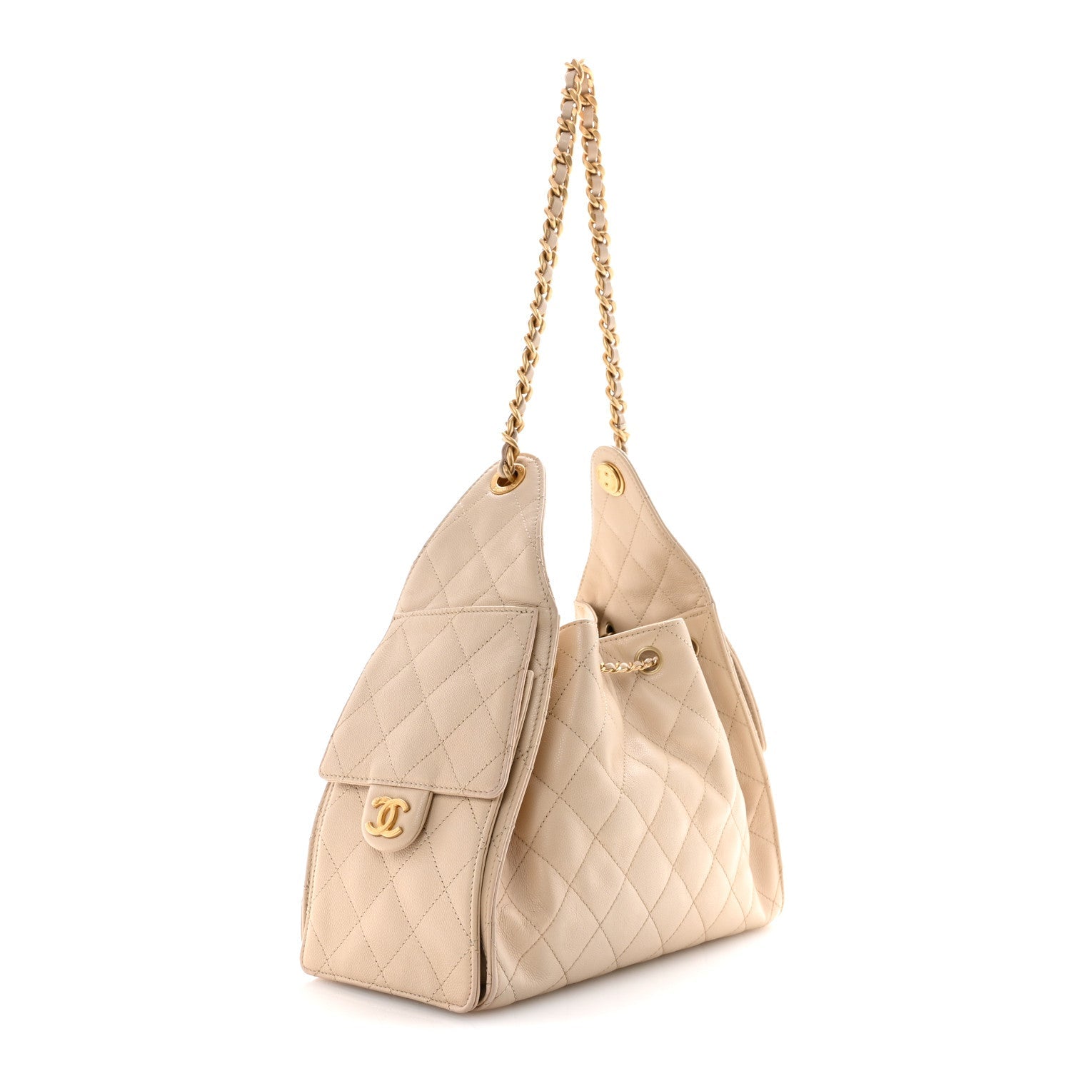 Chanel Caviar Quilted Small Chanel 25 Handbag Beige