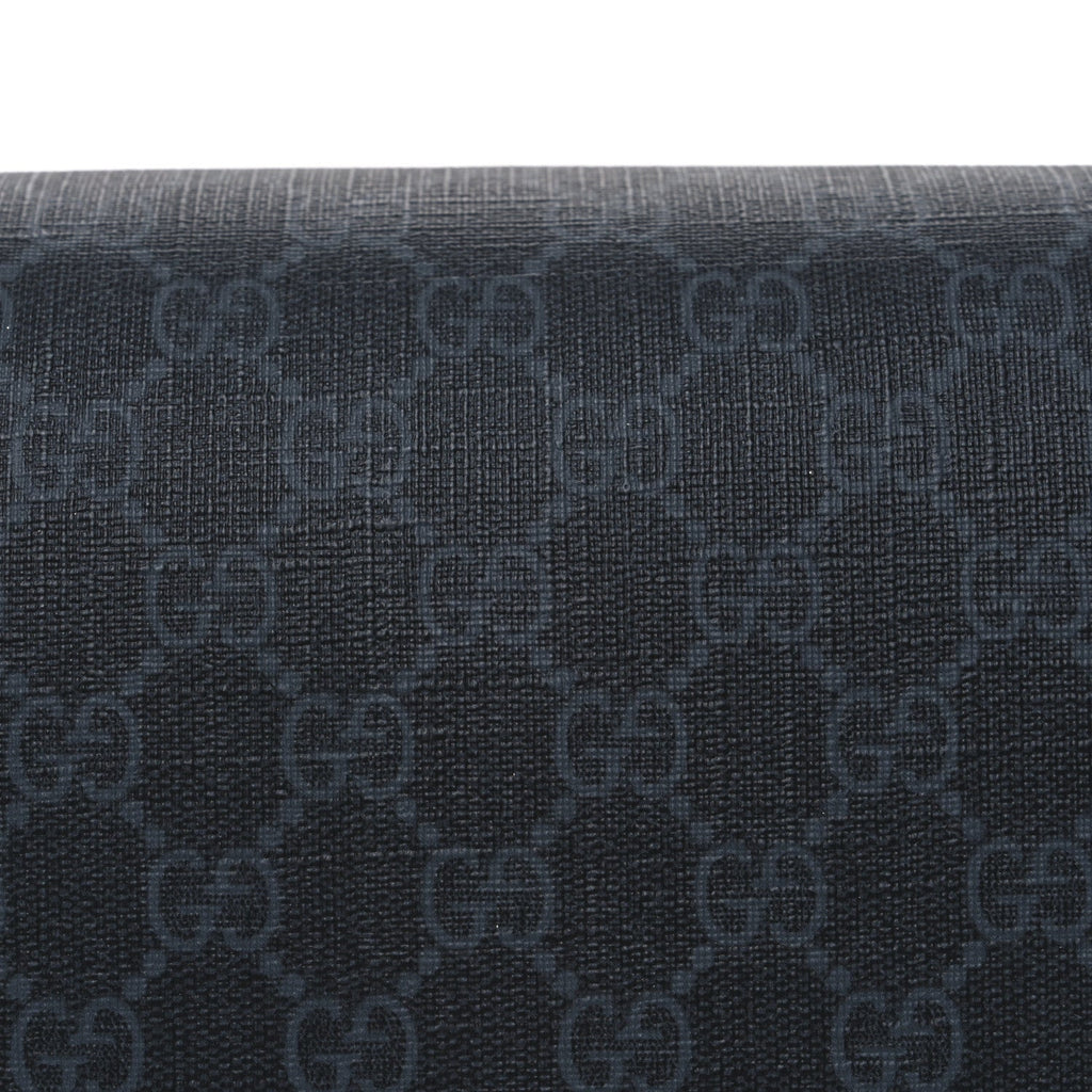 Gucci GG Supreme Monogram Appia Calfskin Web Crossbody Bag Black Grey