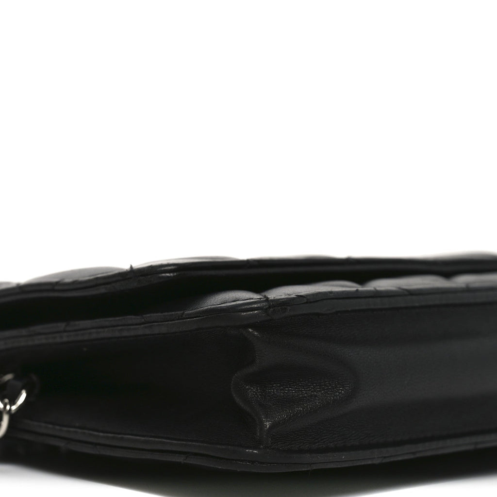 Chanel Lambskin Quilted Wallet On Chain WOC Black