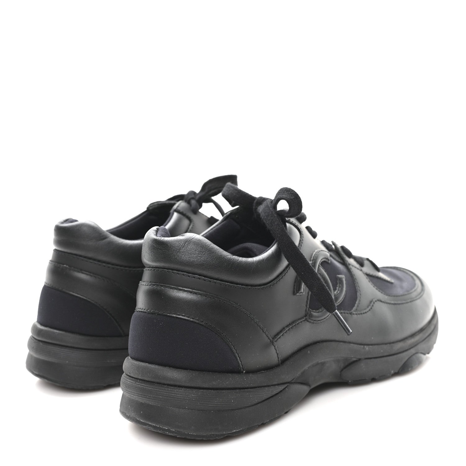 Lambskin Fabric CC Uniform Sneakers 39.5 Black