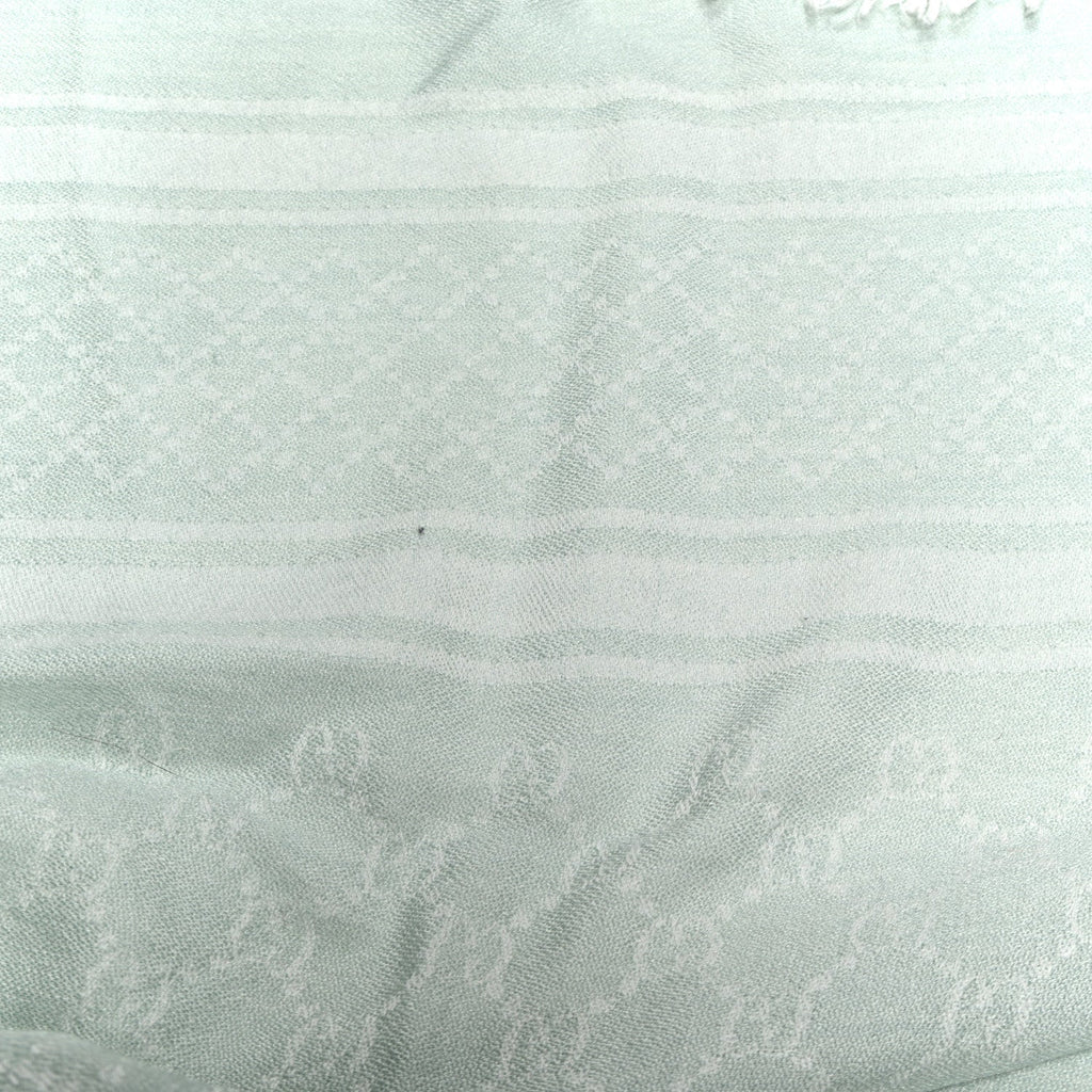 Gucci Wool Silk GG Monogram GGNat Scarf Green