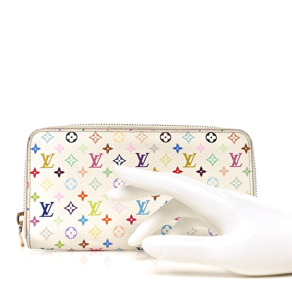 Louis Vuitton Monogram Multicolor Zippy Wallet White Litchi