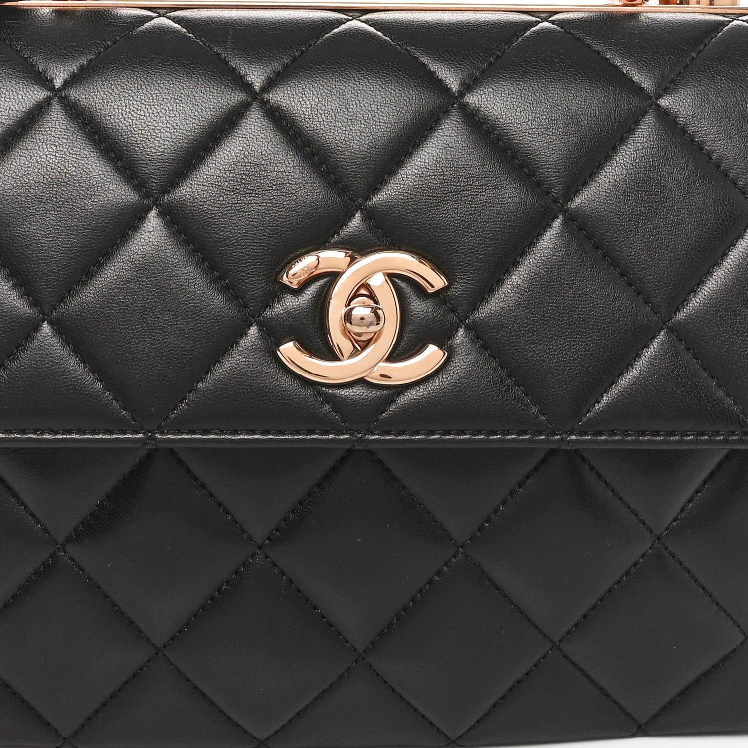 Chanel Lambskin Quilted Small Trendy CC Dual Handle Flap Bag Black
