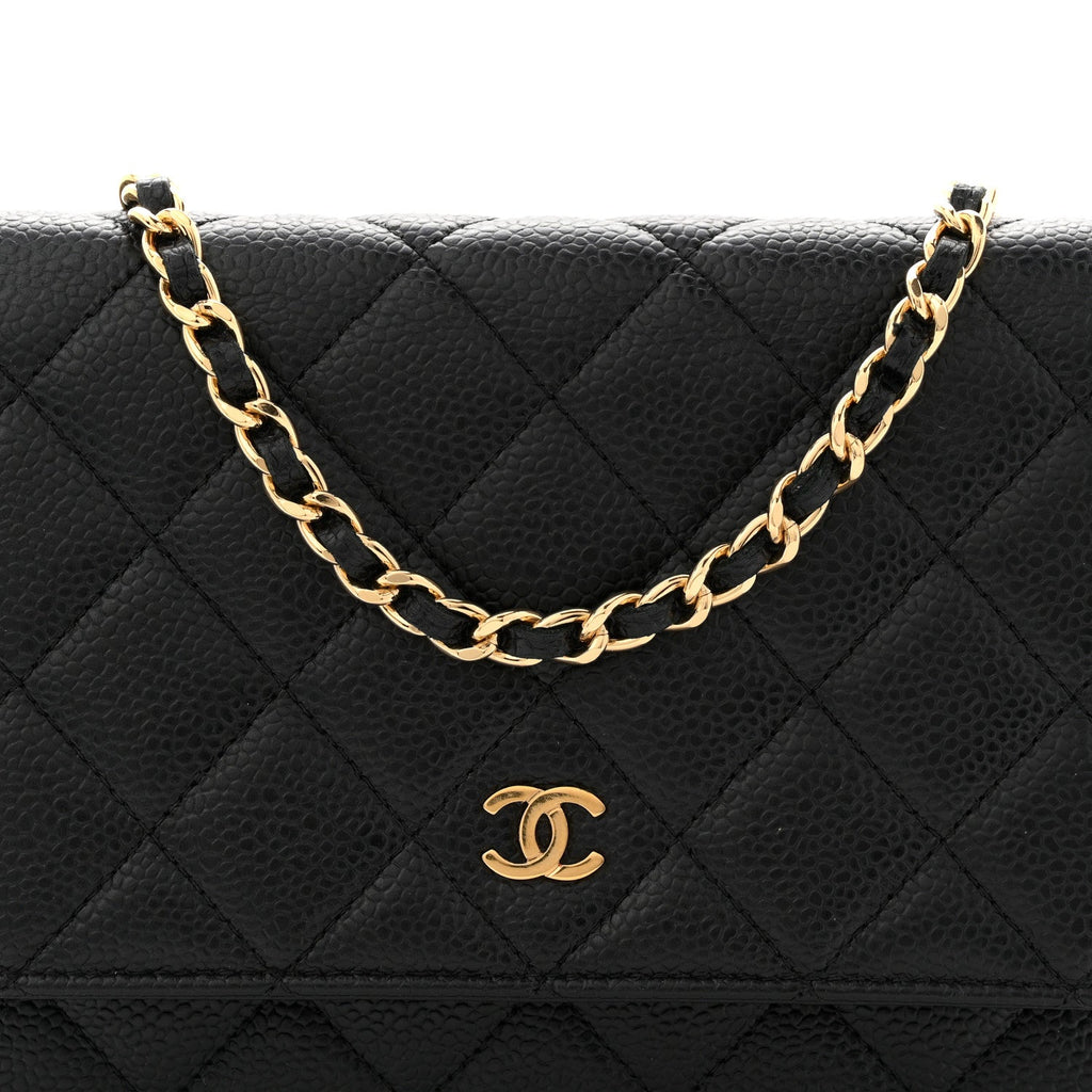 Chanel Caviar Quilted Wallet on Chain WOC Black