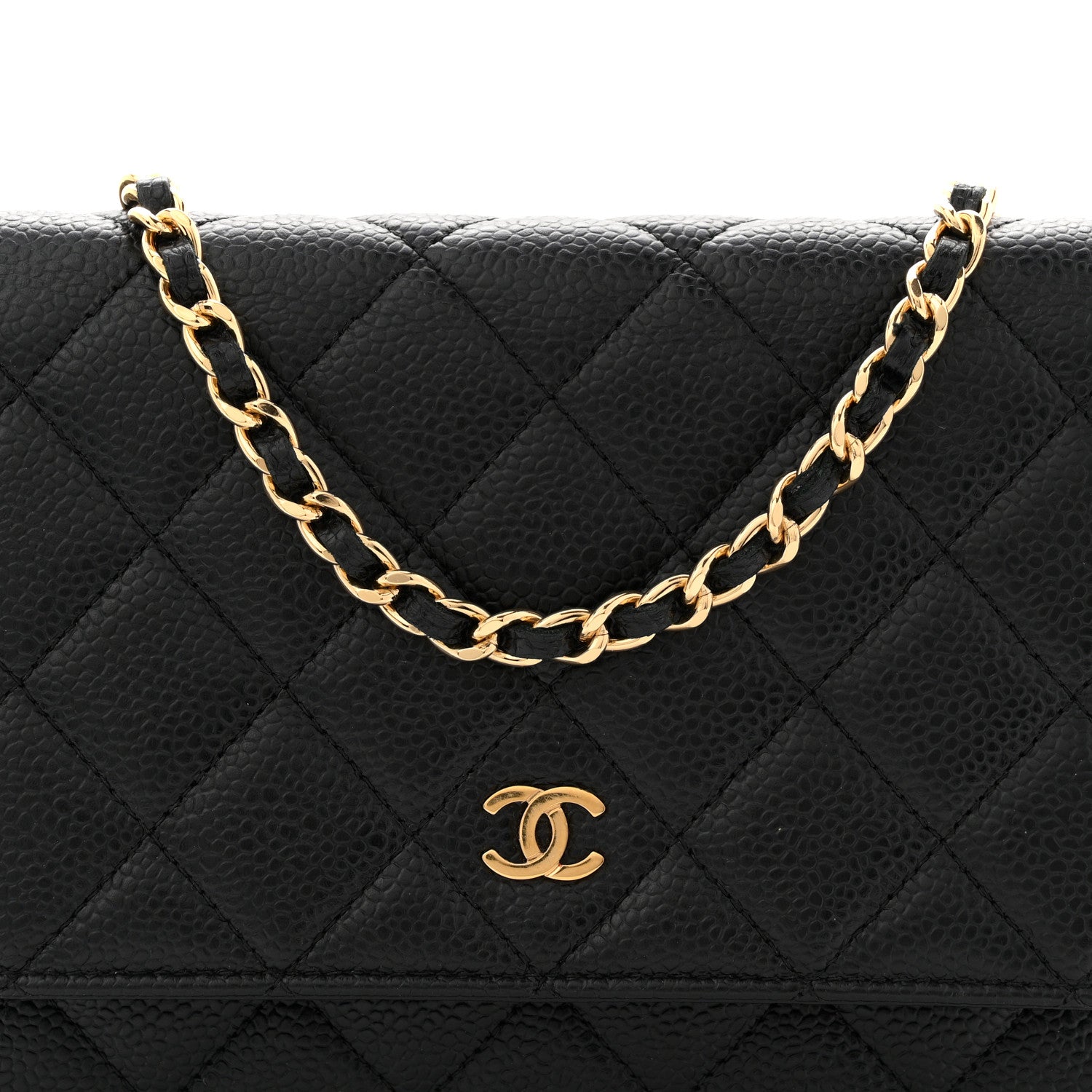 Chanel Caviar Quilted Wallet on Chain WOC Black