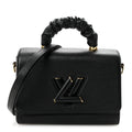 Louis Vuitton Taurillon Smooth Calfskin Scrunchie Twist One Handle MM Black