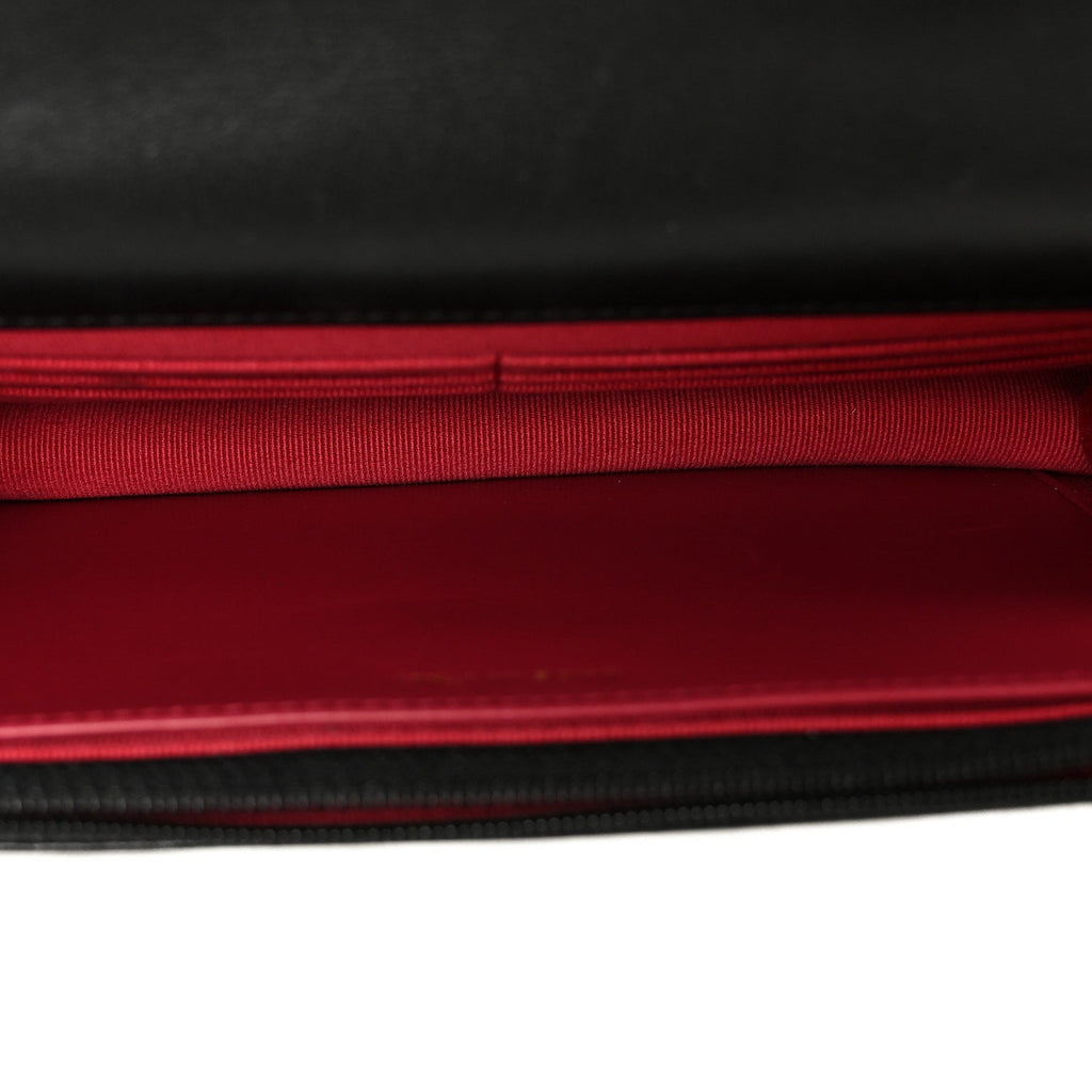 Chanel Lambskin Quilted Chanel 19 Wallet On Chain WOC Black