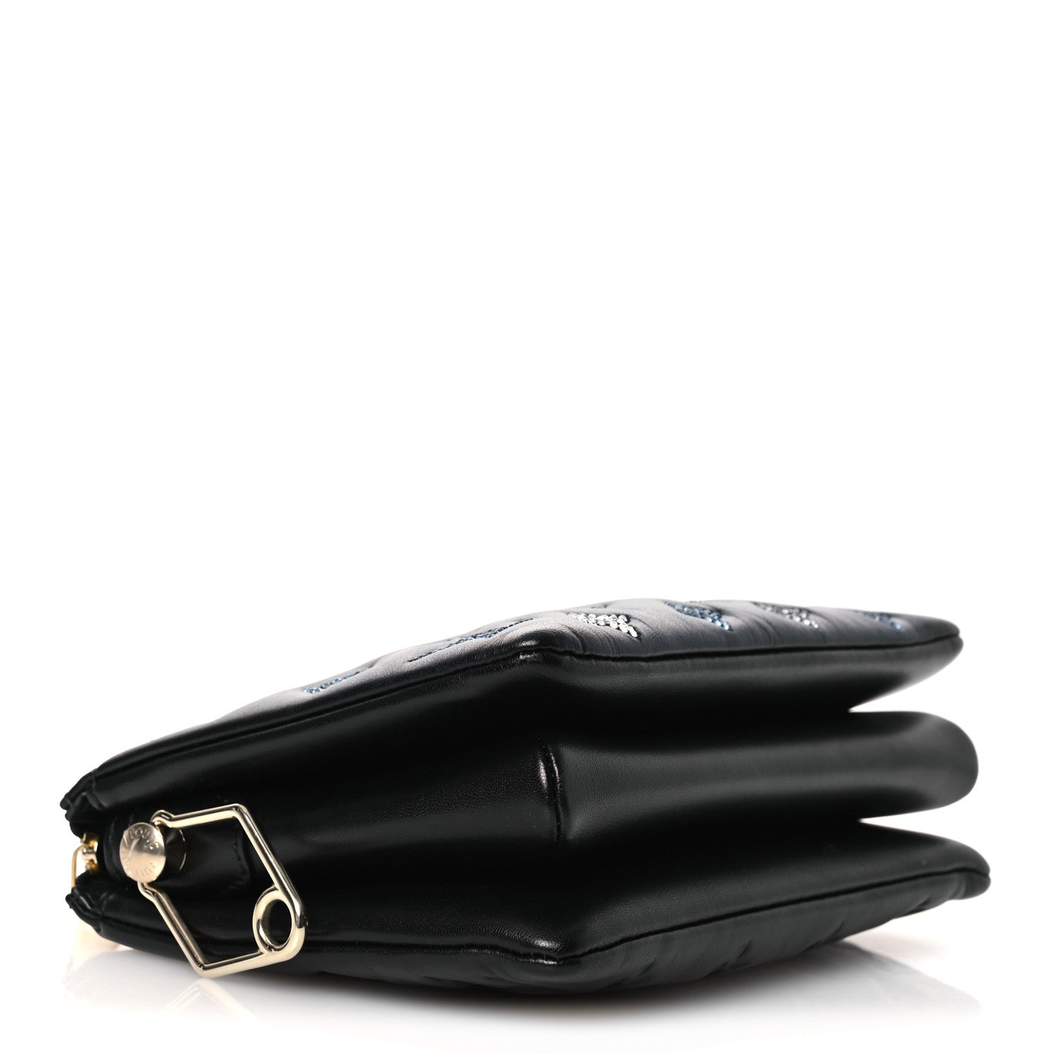 Louis Vuitton Lambskin Crystal Embellished Monogram Coussin BB Black