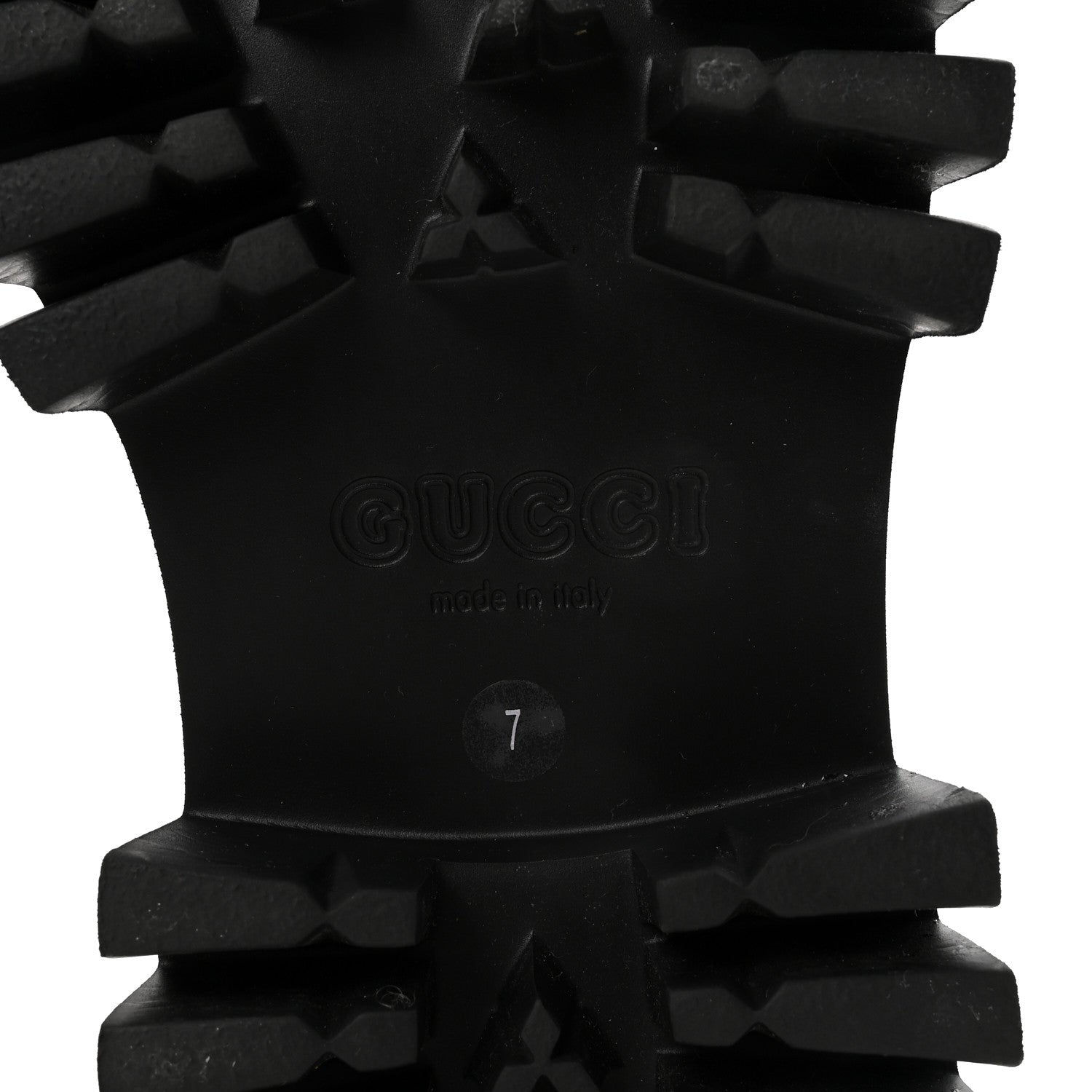 Gucci Calfskin Embossed Monogram Mens Lace Up Ankle Boots 7 Black