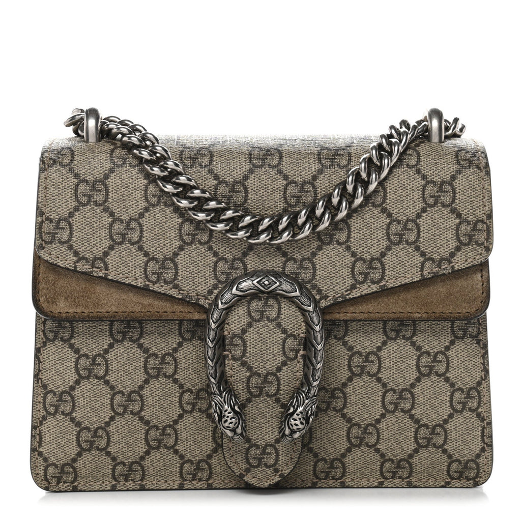 Gucci GG Supreme Monogram Mini Dionysus Shoulder Bag Taupe