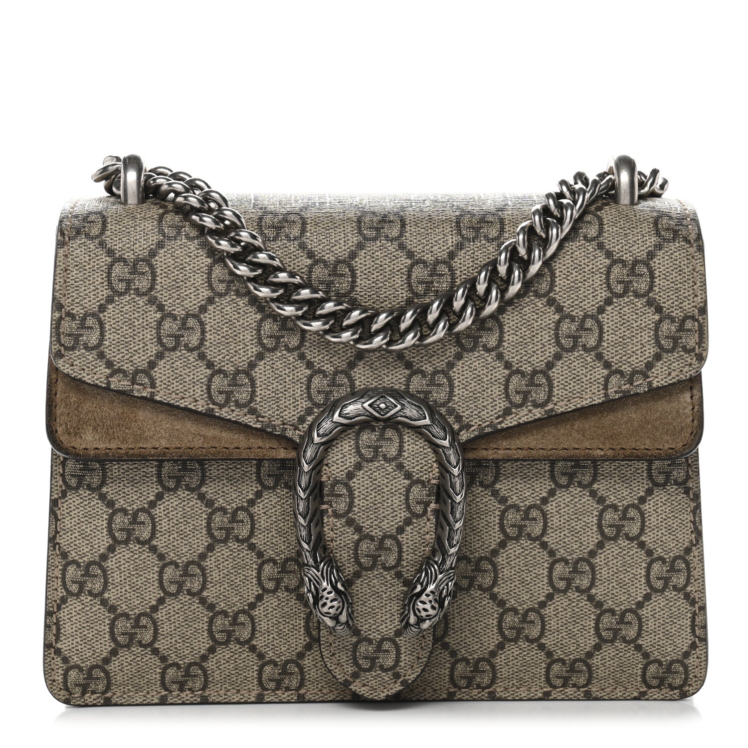 Gucci GG Supreme Monogram Mini Dionysus Shoulder Bag Taupe