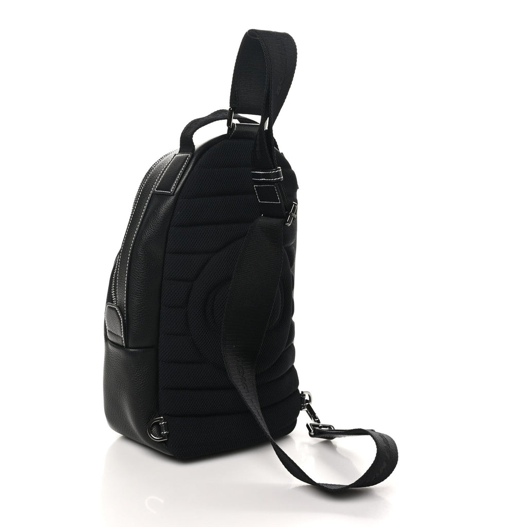Christian Dior X PETER DOIG Grained Calfskin Slingbag Backpack Black
