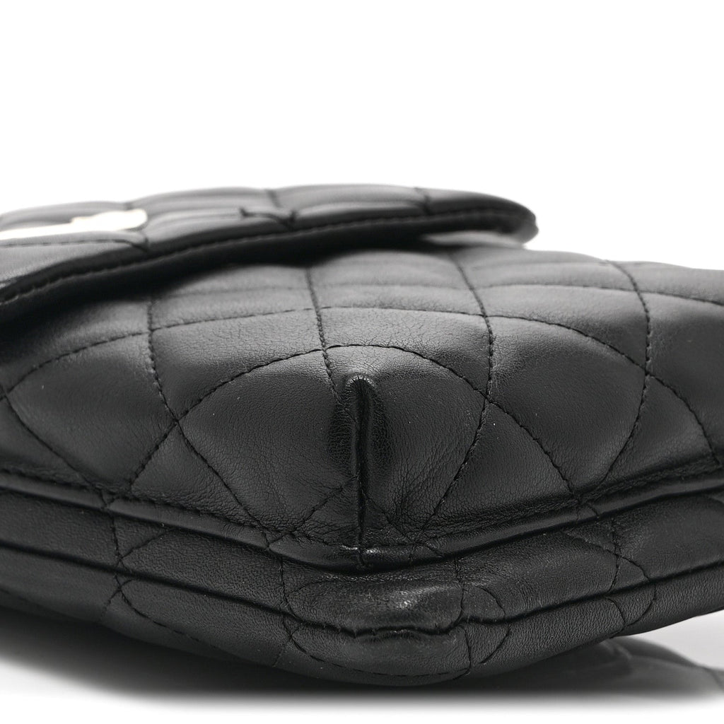 Chanel Calfskin Quilted Cambon Crossbody Messenger Black White